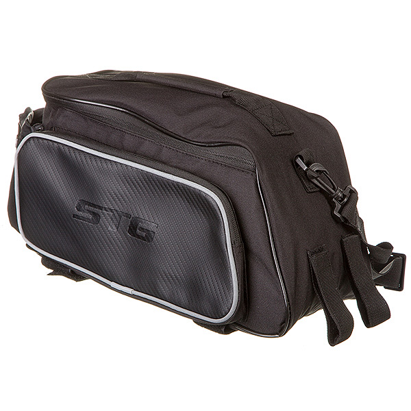 Велосумка STG 131397 на багажник велосипеда, цвет черный.