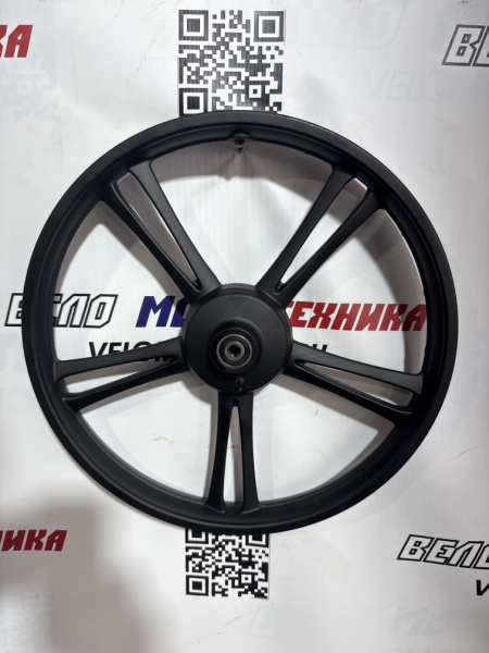 Колесо переднее 18", Minako v8, литое, итегрированное, стальное, чёрное
