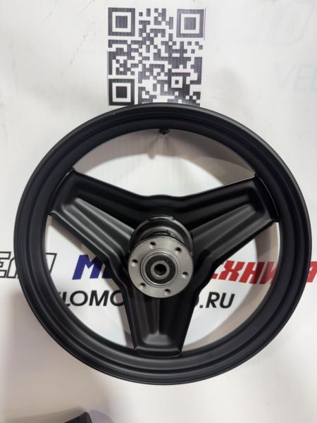 Колесо переднее 14", GT V5, литое, итегрированное, стальное, чёрное