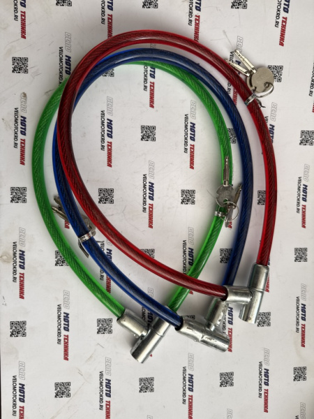 Велозамок тросс d 10* 650 мм под ключ (метал. замок)