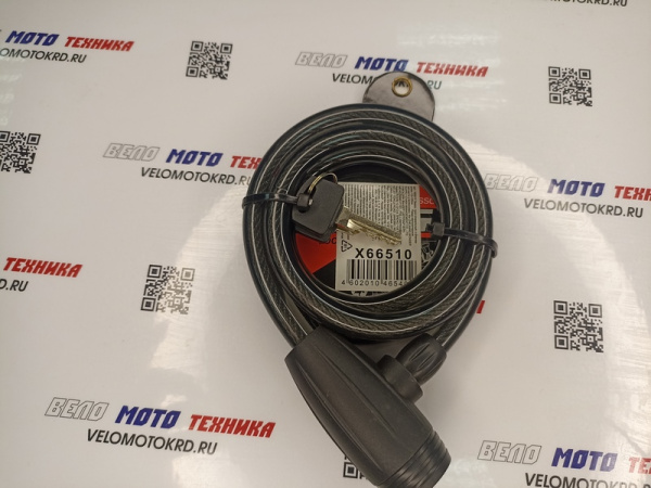 Замок, трос спиральный, с ключом диам.12х120см