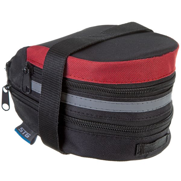 Велосумка STG 13014  под седло,черная/красная.